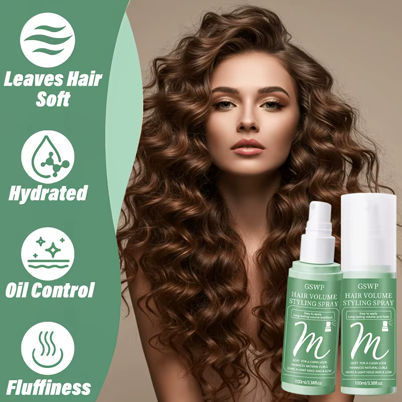 Spray volumisant pour cheveux GSWP : ajoute du volume, contrôle l'huile, laisse les cheveux frais et offre une tenue longue durée. 100/200 ml