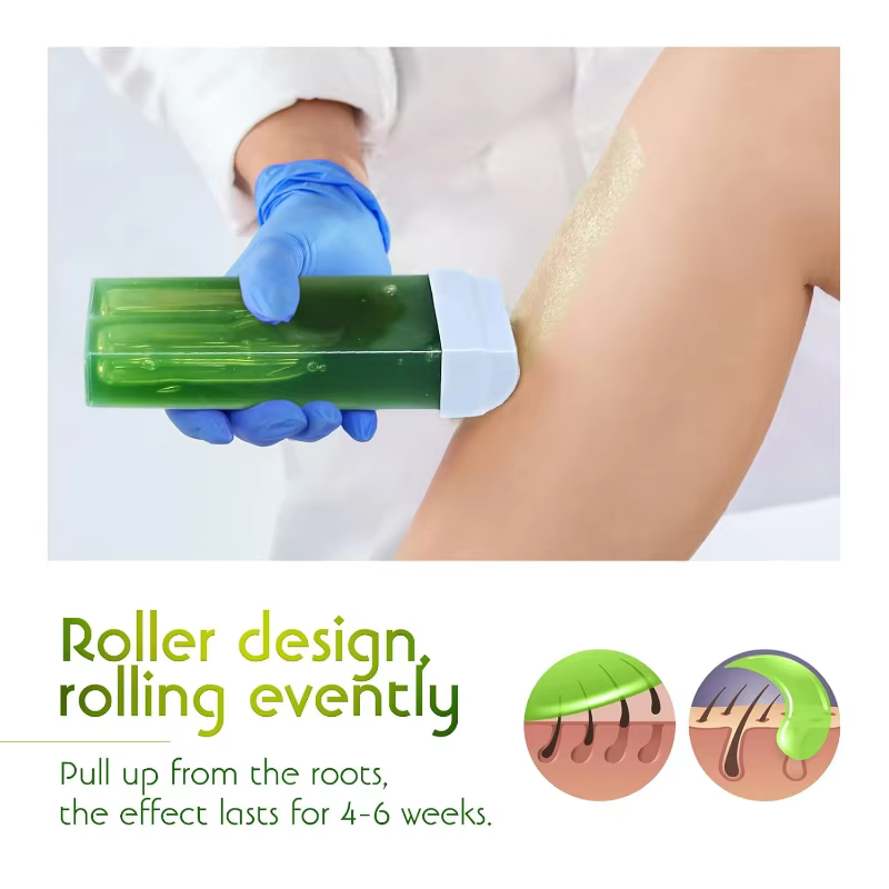 Kit d'épilation à la cire roll-on unisexe à l'aloe vera 2026 avec chauffe-cire