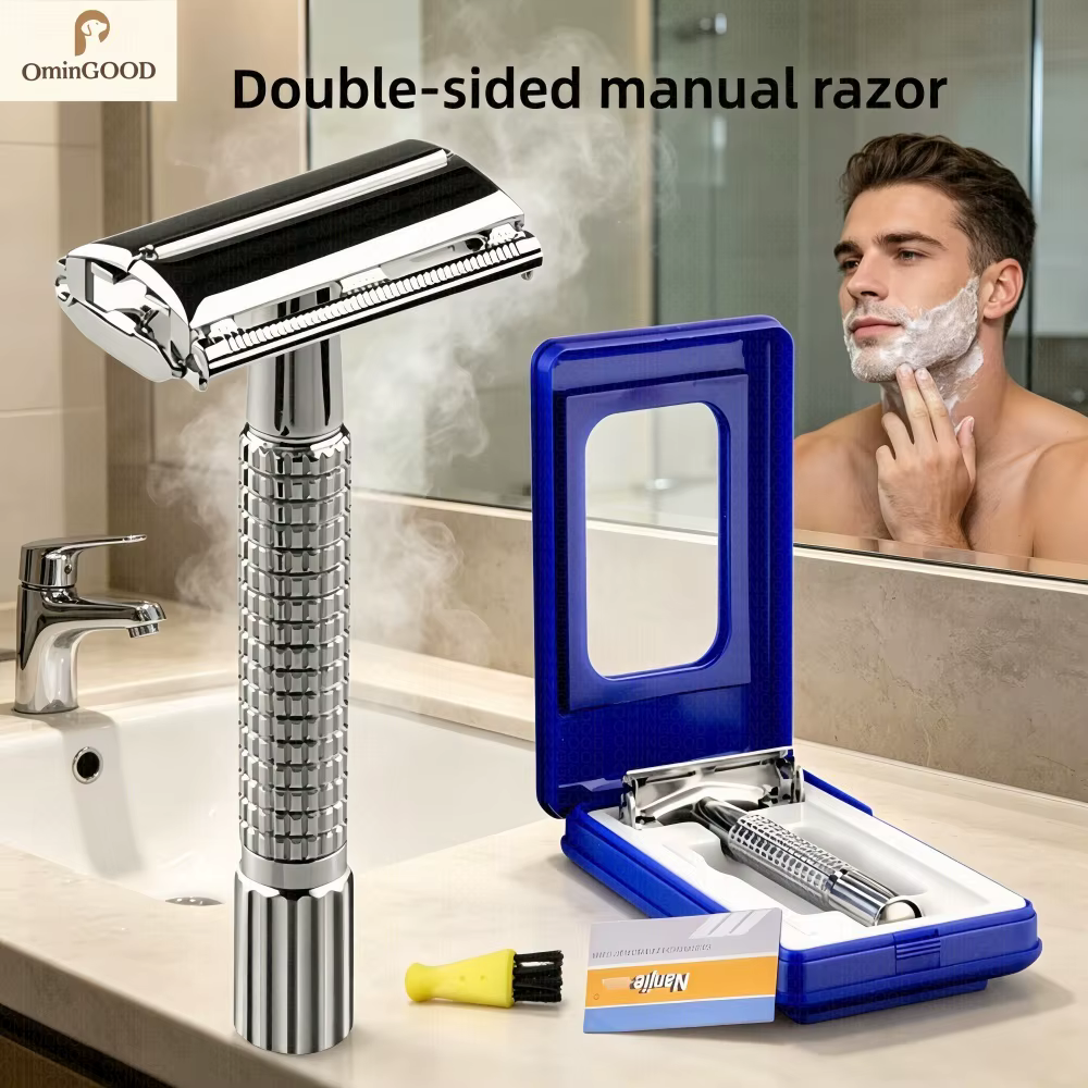 Rasoir de barbier pliant en acier inoxydable pour hommes