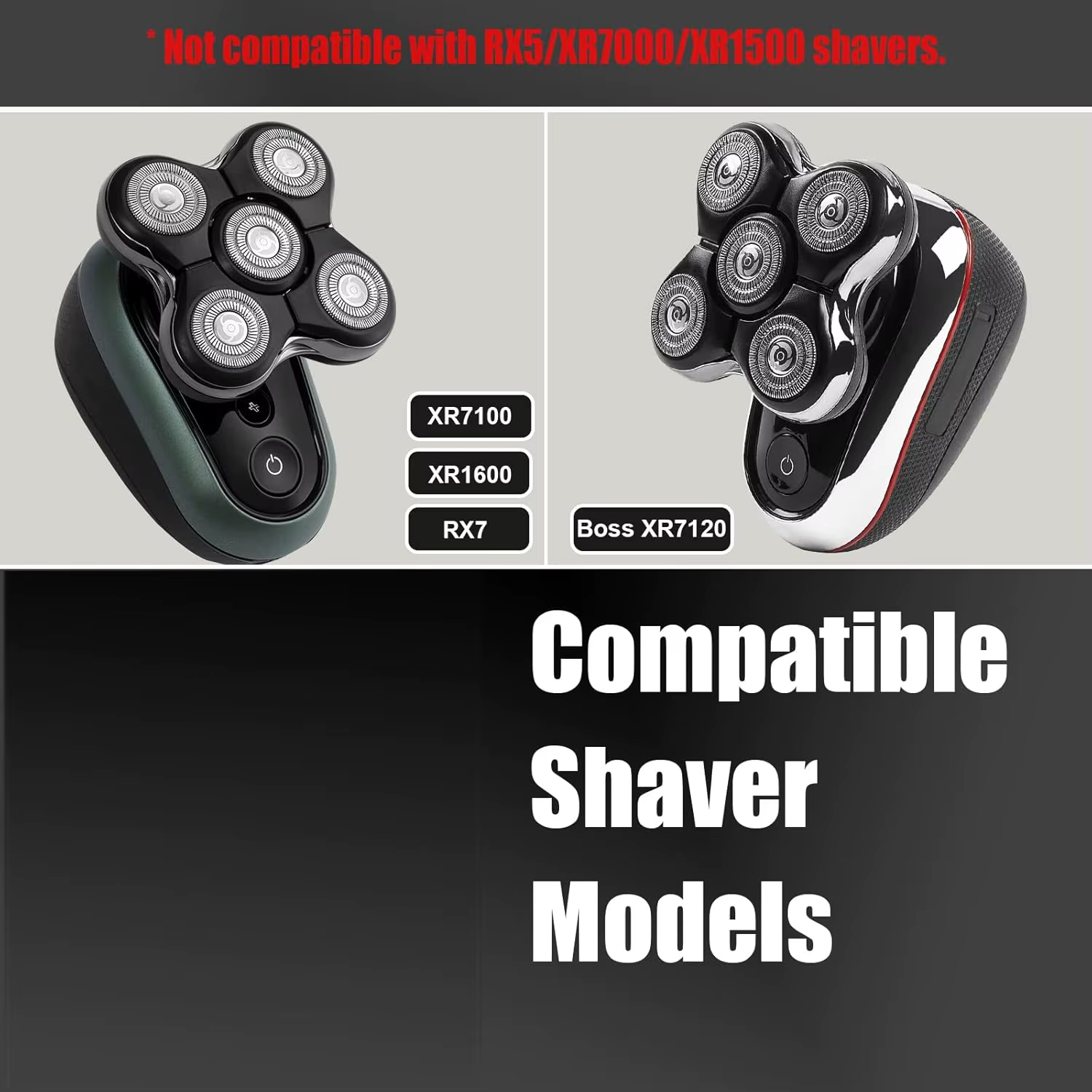 Tête de rasoir de rechange compatible avec les rasoirs électriques Remington Balder XR1600/RX7/BOSS XR7120 et XR7100