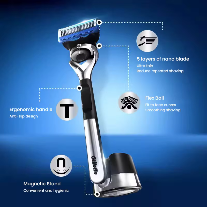 Rasoir Gillette Fusion 5 ProGlide avec support magnétique