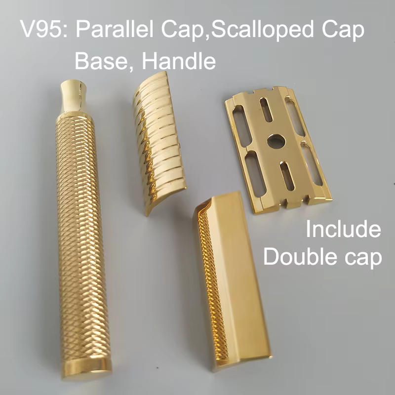 Rasoir de sécurité Dscosmetic CNC en laiton V92 V95 Double capuchon