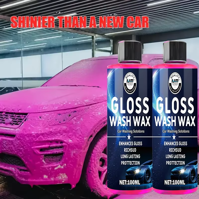 Nouvelle cire de lavage brillante 100 ml - Solution de lavage automobile supérieure pour une brillance accrue et une protection longue durée - Idéale pour le detailing automobile