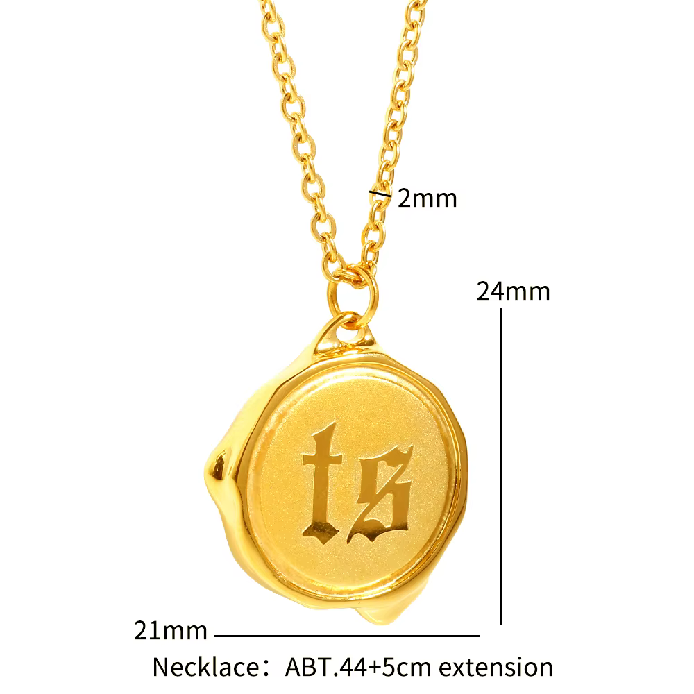 JINHUI – collier avec sceau de cire pour femmes, en acier inoxydable, métal, lettre TS, pendentif Initial, chaîne géométrique, bijoux, vente en gros, nouveau