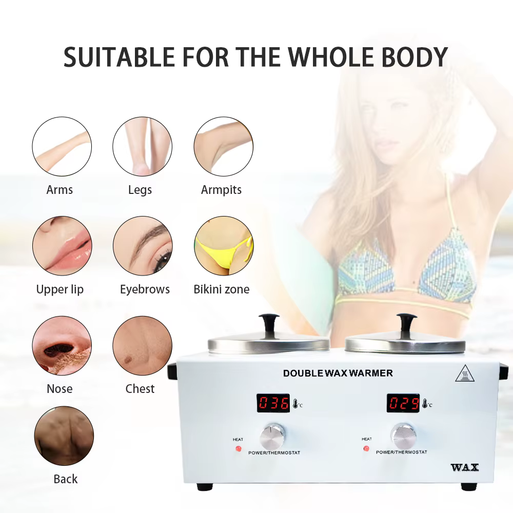 Chauffe-cire électrique à double pot avec écran LED