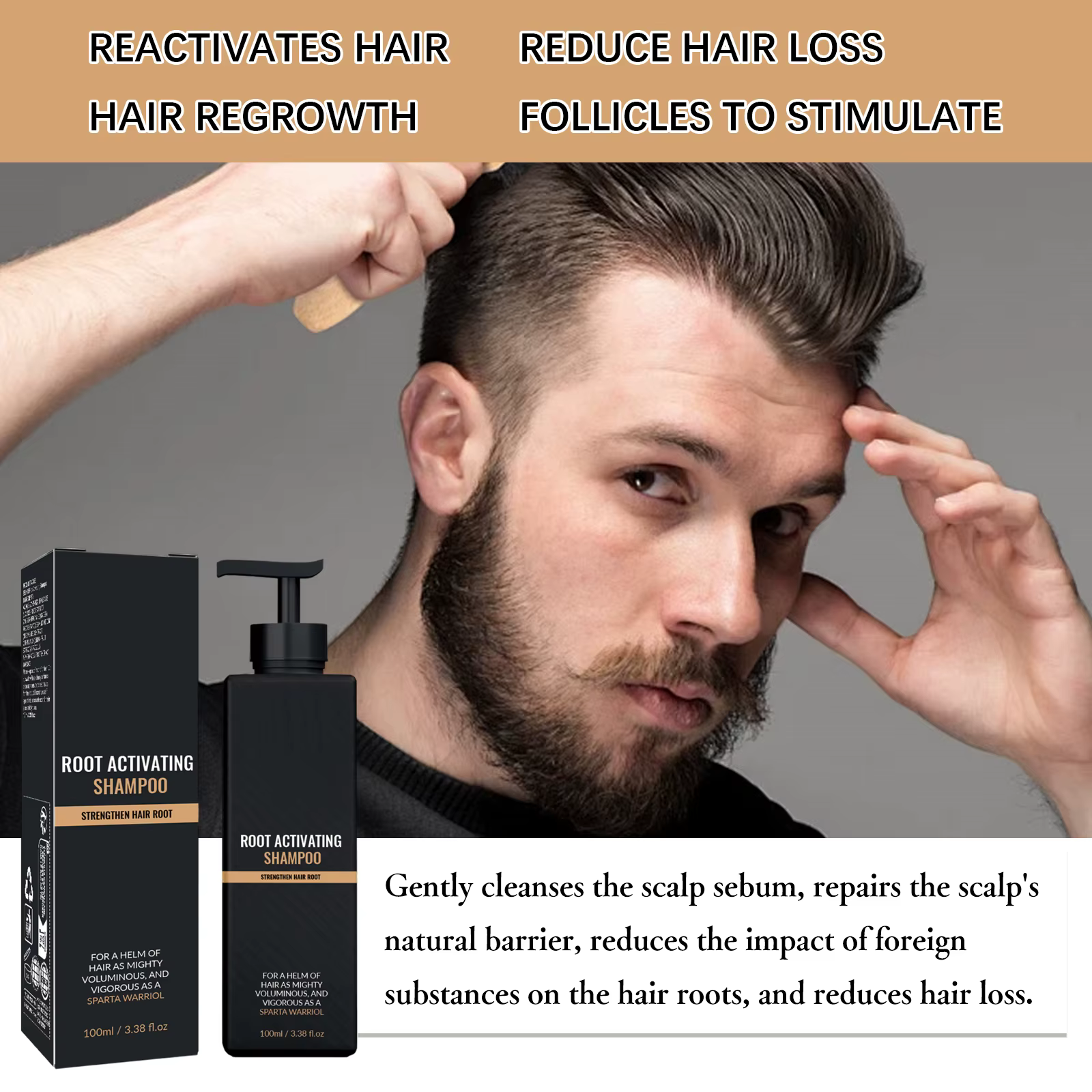 Shampoing pour la croissance des cheveux pour hommes