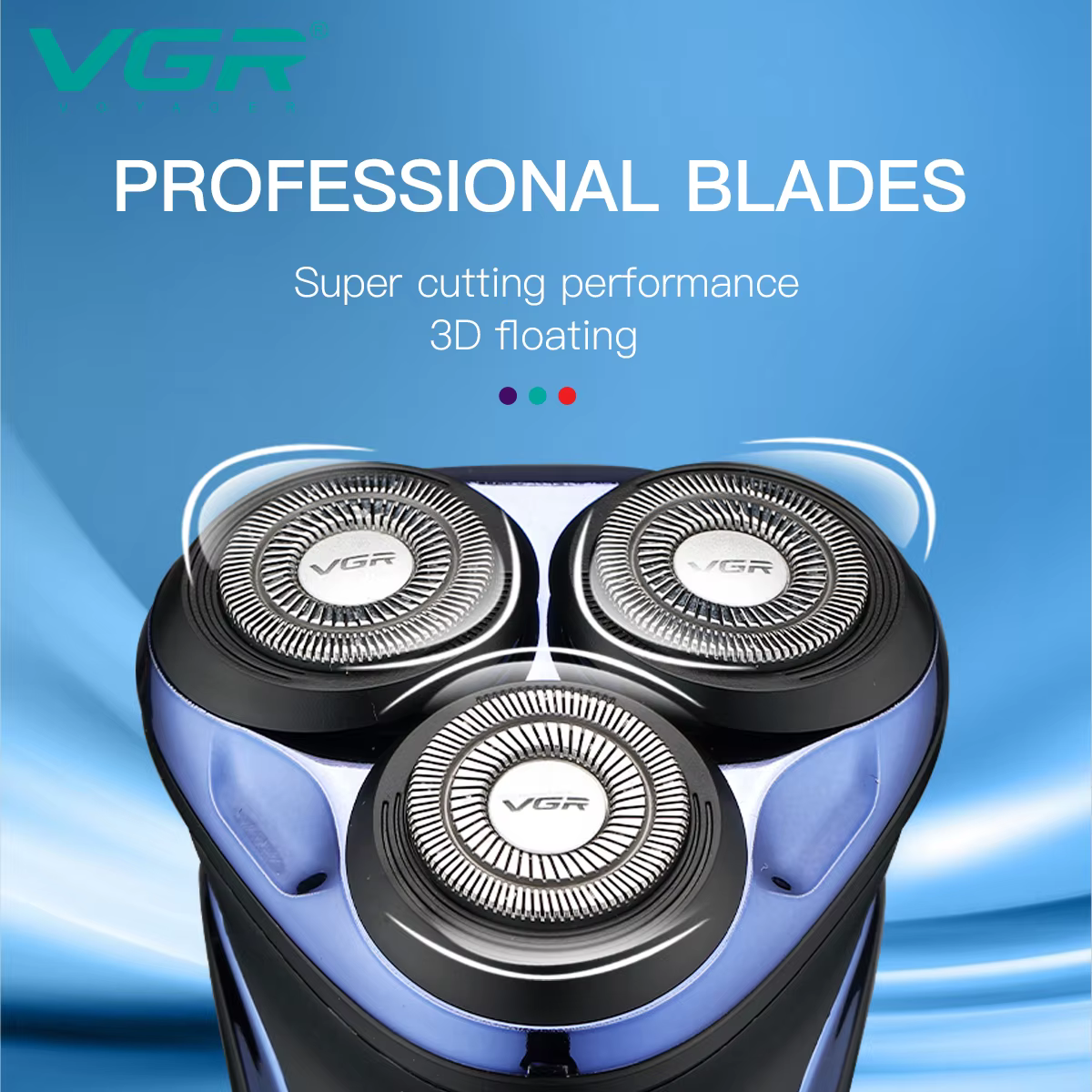 VGR tondeuse tondeuse à barbe pour hommes rasoir electrique homme rasoir homme Rasoir Rasoir électrique Professionnel Machine à raser Flottant Tondeuse à barbe IPX7 Étanche Rechargeable Rasoir pour ho