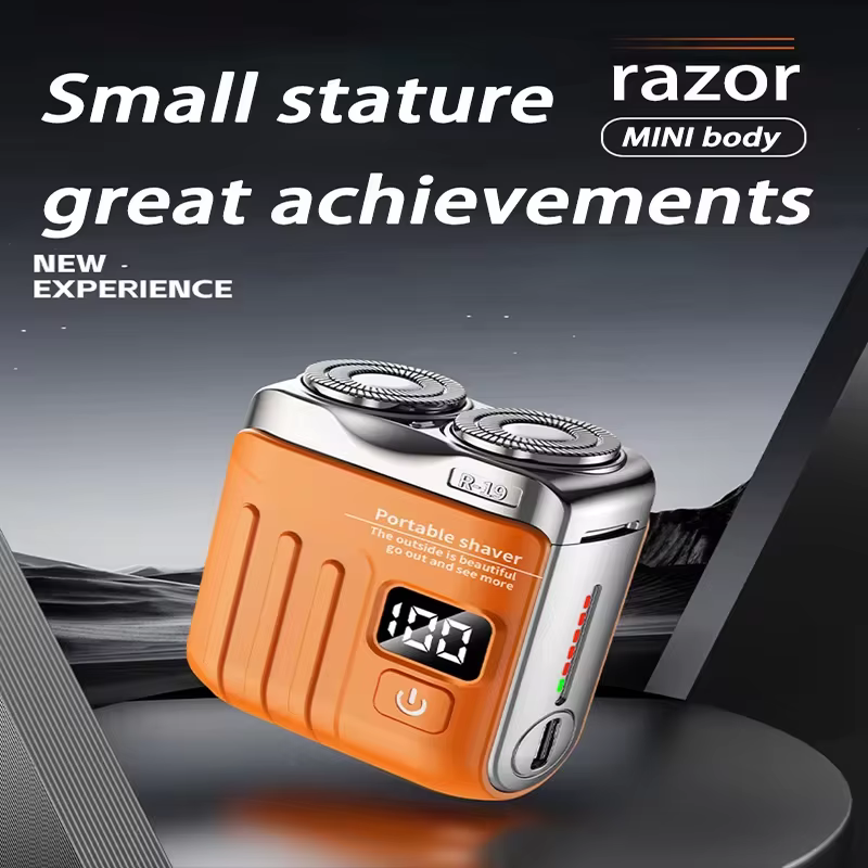 Nouveau rasoir électrique intelligent mini à double lame avec écran numérique