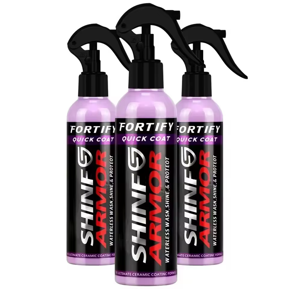 SHINE Fortify Quick Coat – Cire céramique pour voiture, spray de polissage, lavage sans eau et cire, couche de finition hydrophobe