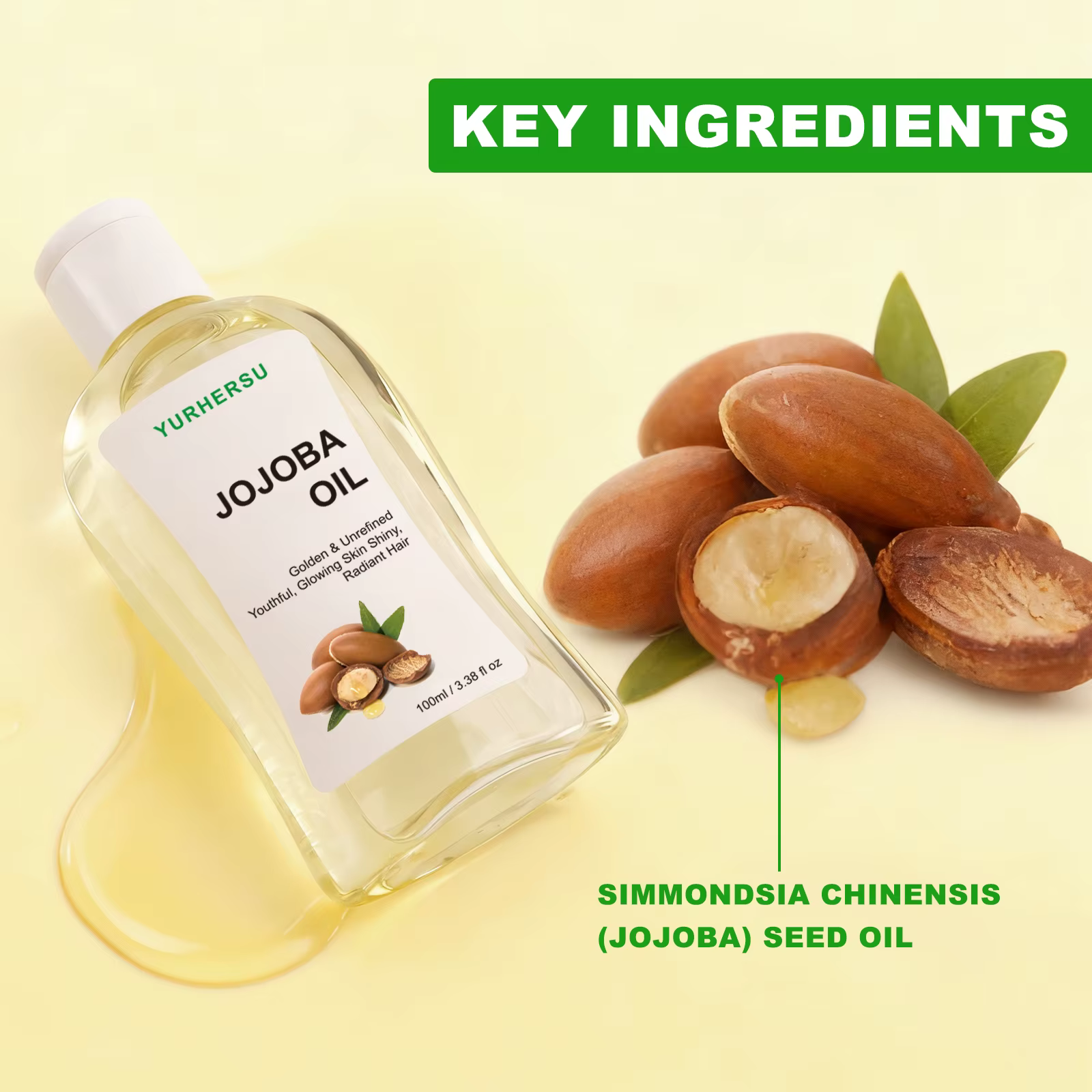 Jojoba huile pour cheveux hydratant et réparateur 100% traitement pur