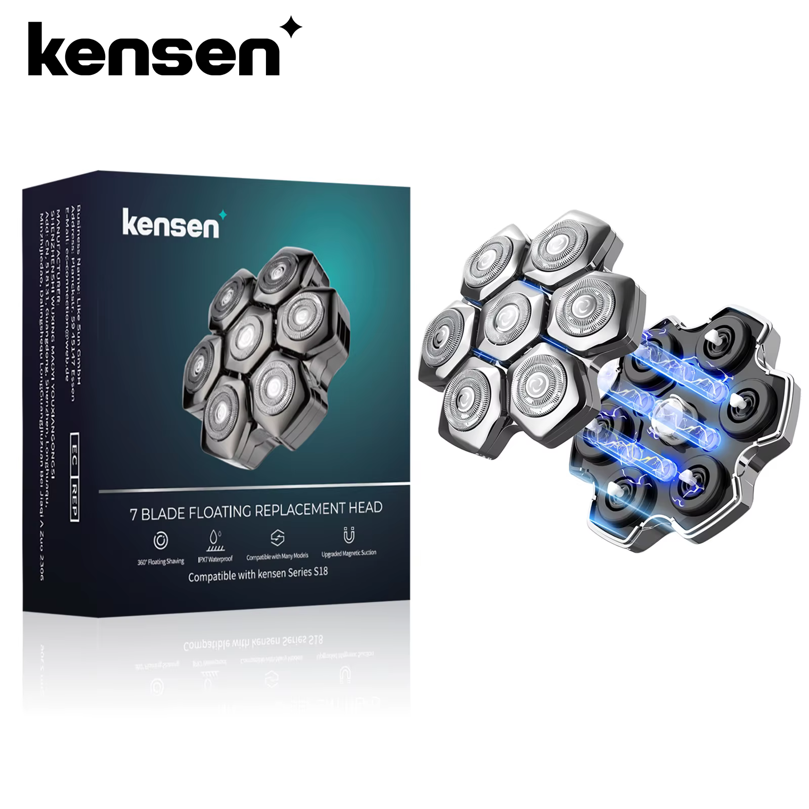 Kensen Tête de rasoir de rechange pour rasoir S18 5 en 1