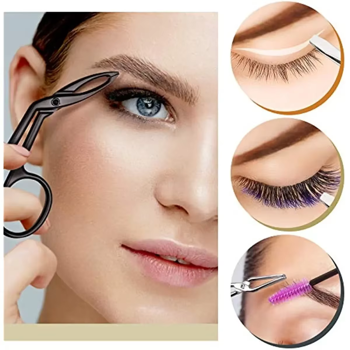 Pince à sourcils en forme de ciseaux