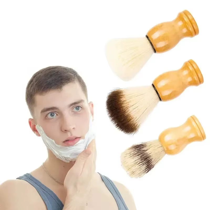 Brosse à raser pour homme à poils doux, outil professionnel pour la préparation de la mousse à raser et kit de toilettage facial pour barbier