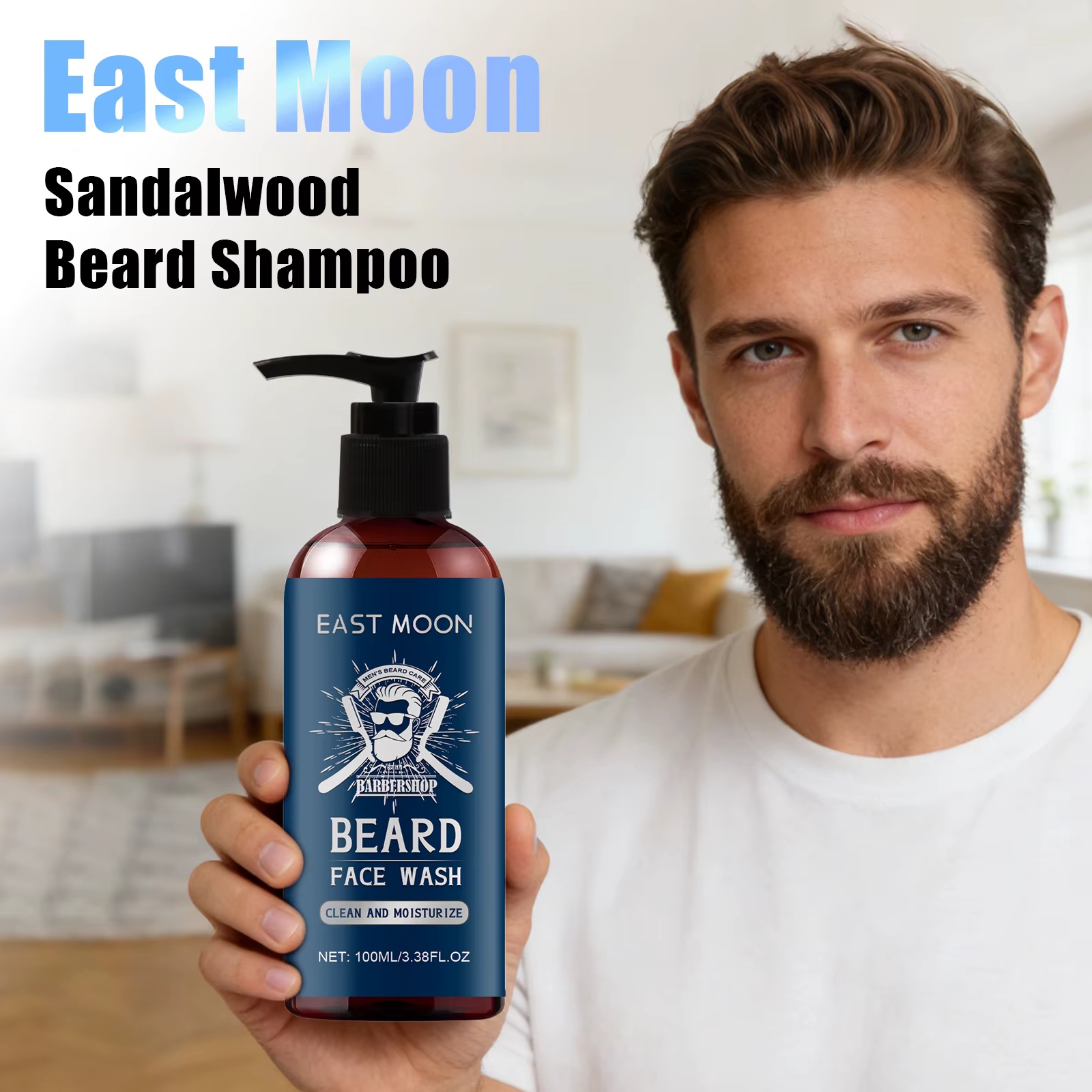 Shampoo à l'huile de bois de santal pour barbe : nourrit