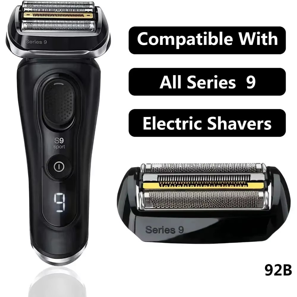 Tête de rasoir 92B 92S Foil&Cutter CASSETTE HEAD compatible avec les rasoirs Braun Series 9 S9 9080CC 9240S 9242S 9260S 9280CC 9290SS 9290CC 9291CC 9292CC