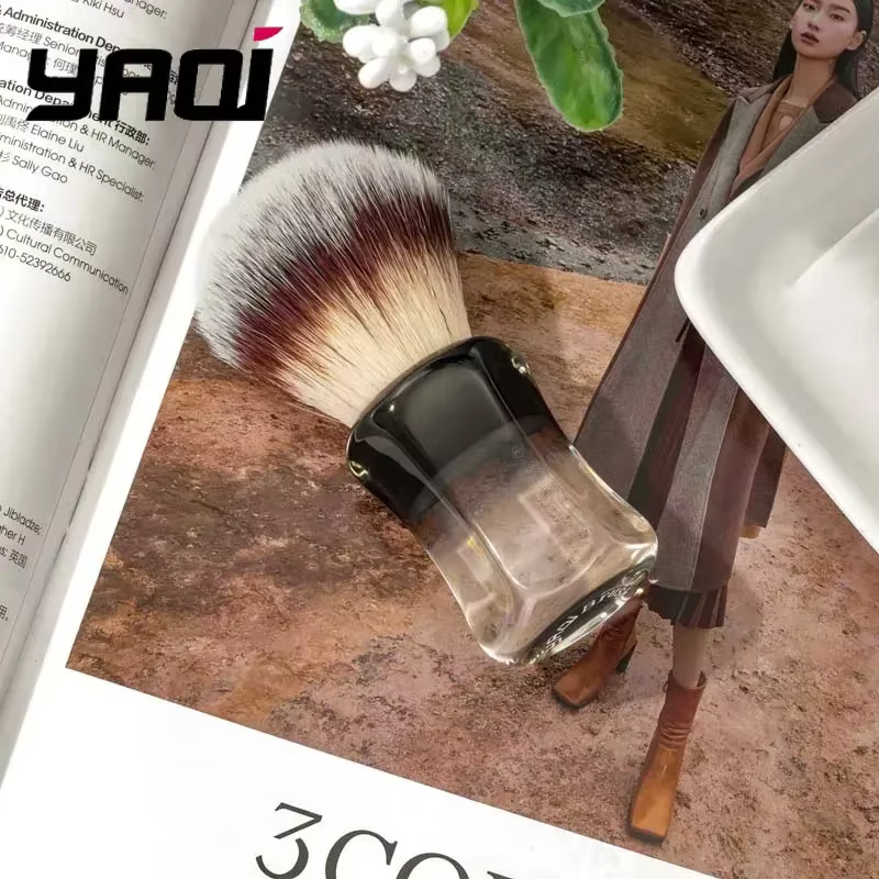 Nouveauté 2026 ! YAQI Robin Brosse à raser pour homme à poils synthétiques et manche transparent