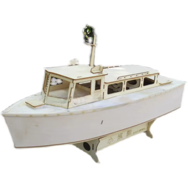 Kit de maquette de bateau en bois, petit bateau de patrouille, assemblé à la main, télécommande électrique, bricolage, jouet