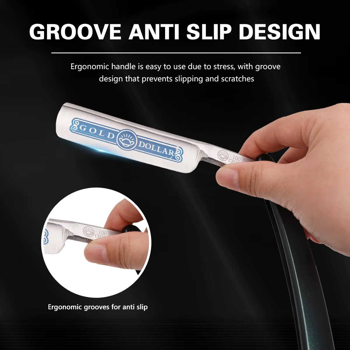 Couteau de rasage droit pliant pour salon de coiffure manuel classique