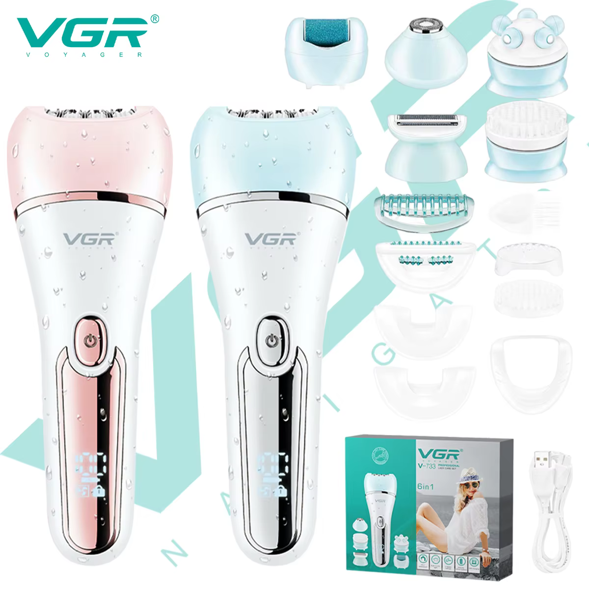 Vgaz733-Épilateur électrique pour femmes