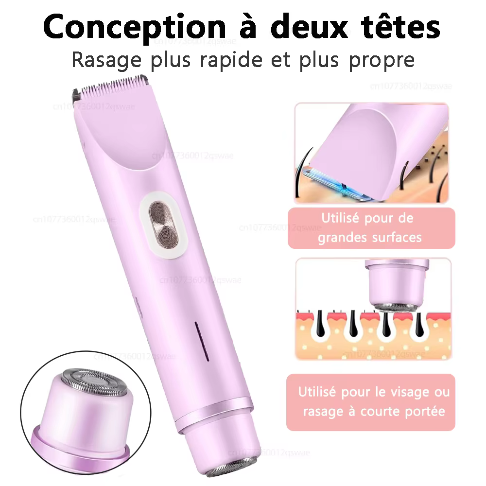 Rasoir électrique pour femmes à double tête