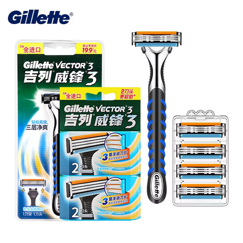 Gillette – Lames de rasoir Sensor Excel et Vector3 pour homme