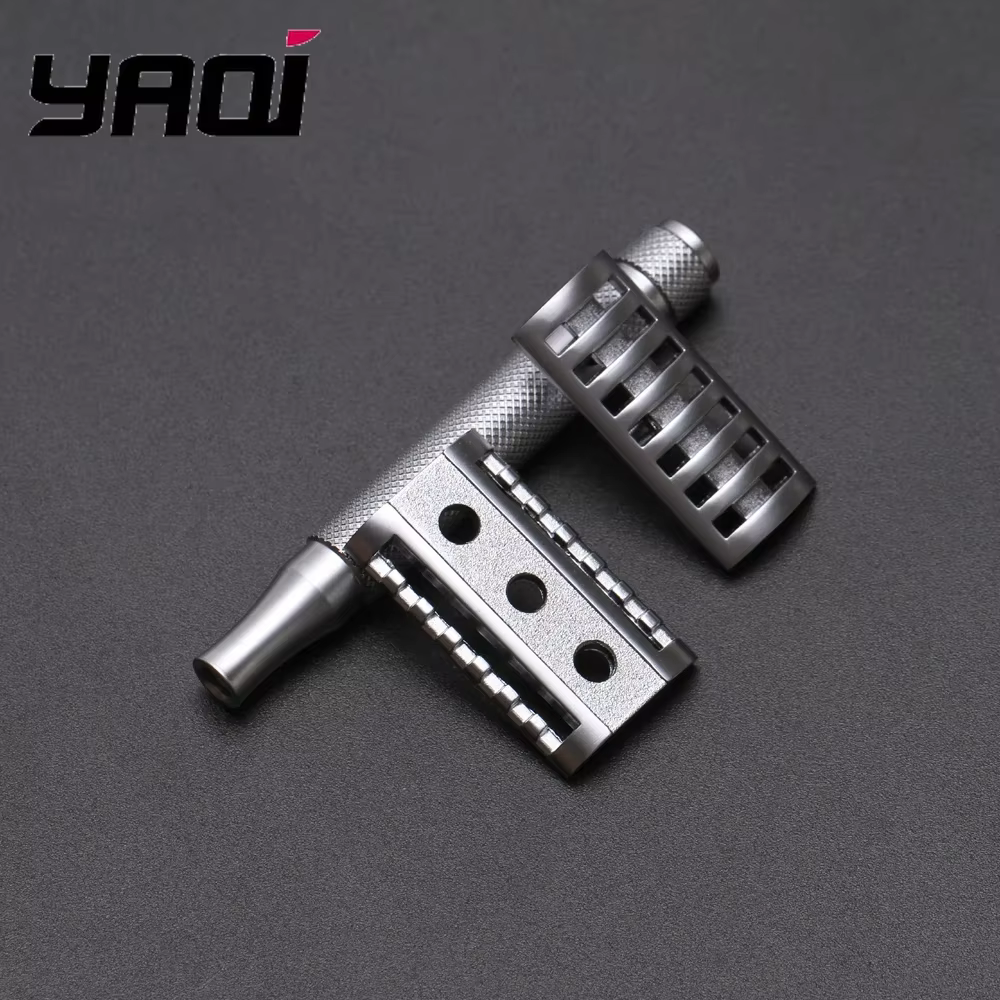 YAQI KNIGHT-HELMET Tête DE rasoir avec manche en acier inoxydable