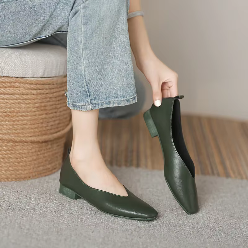 Chaussures multicolores en cuir véritable pour femmes, mocassins polyvalents, chaussures à talons bas, Parker rond, plat, astronomique, coupe peu profonde, chaussure simple, décontracté