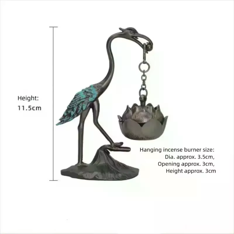 Brûleur d'encens de Style chinois en alliage de Zinc, bon symbolisme, porte-encens, accessoires, grue à couronne rouge, cadeaux d'aromathérapie d'intérieur