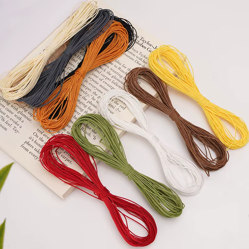 Cordon ciré en polyester de 1 mm, 10 m/sac, pour la confection de bijoux, la broderie, le bricolage, la fabrication de bracelets et de colliers, accessoires de tissage