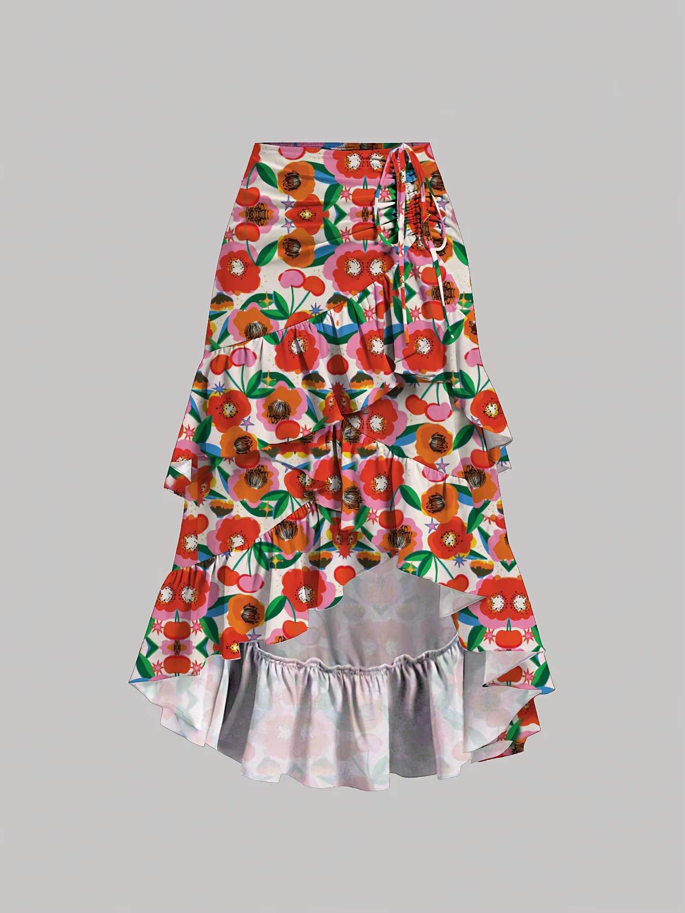 Vêtements pour femmes, demi-jupe amincissante taille haute, Patchwork, avec ourlet à volants, nouvelle collection été 2025
