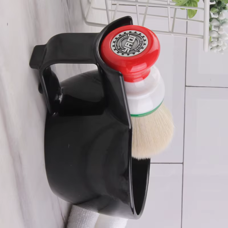 Yaqi bol de rasage en plastique de couleur noire de haute qualité pour hommes pinceau