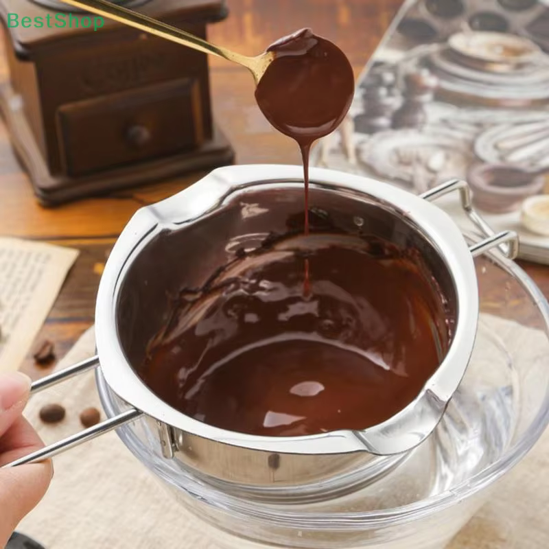 ♥ Chaudière de fusion de cire de bougie d'acier inoxydable 480/680ml avec la poignée résistante à la chaleur pour faire fondre des bonbons au chocolat et des bougies
