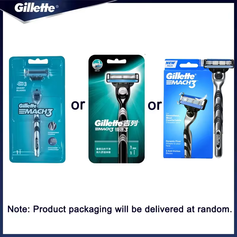 Véritable Gillette Mach 3 rasoir manuel pour hommes lames à 3 couches