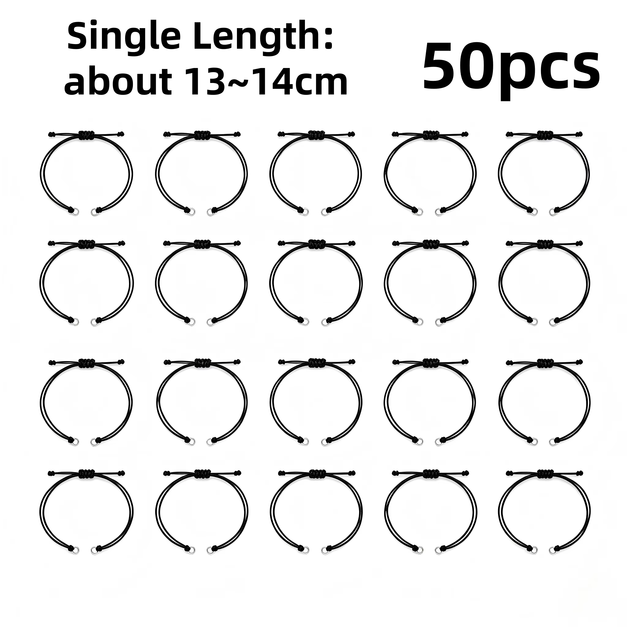50 Cordons Tressés Cirés avec Boucle en Acier Inoxydable 304 pour la Fabrication de Bracelets DIY
