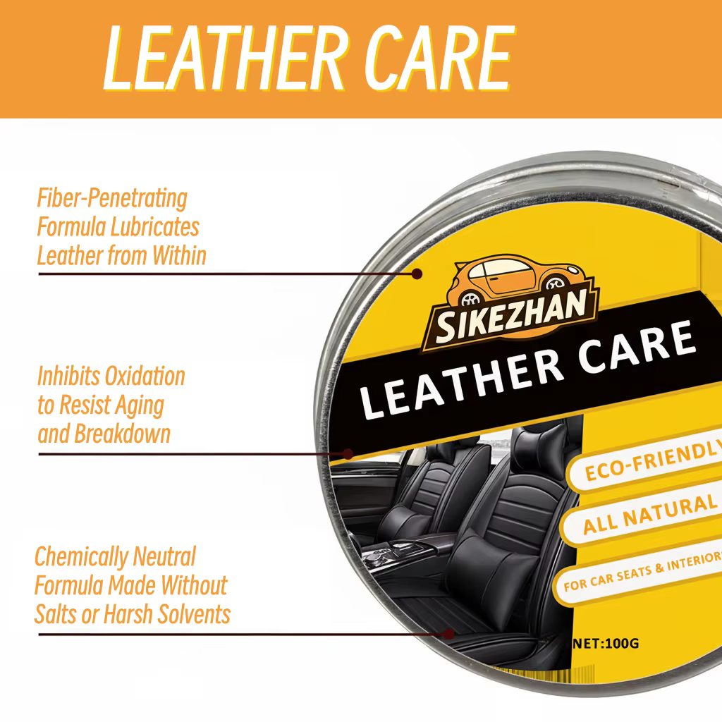 Crème d'entretien du cuir de voiture, baume revitalisant naturel Transparent et inodore, universel pour toutes les couleurs, protège nourrir les sièges de voiture