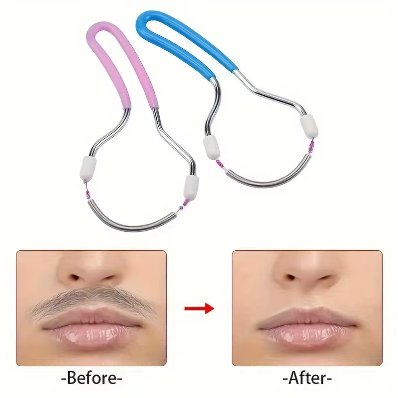 Épilateur facial pour femmes, pour éliminer les poils indésirables sur le haut des lèvres, le menton et le visage. Épilateur à ressort portatif, facile à utiliser, pour une peau lisse.