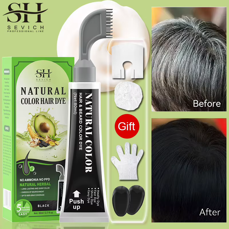 Shampoing Fast Hair Dye à l'avocat avec peigne