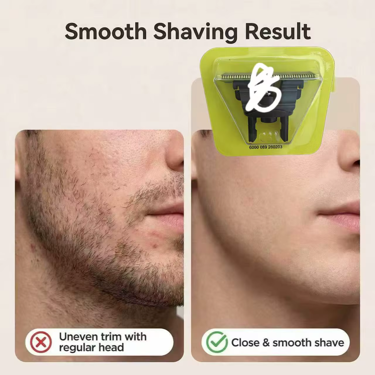 Compatible avec les petites têtes de rasoir à lame en T pour remplacement avec les modèles Oneblade 2533