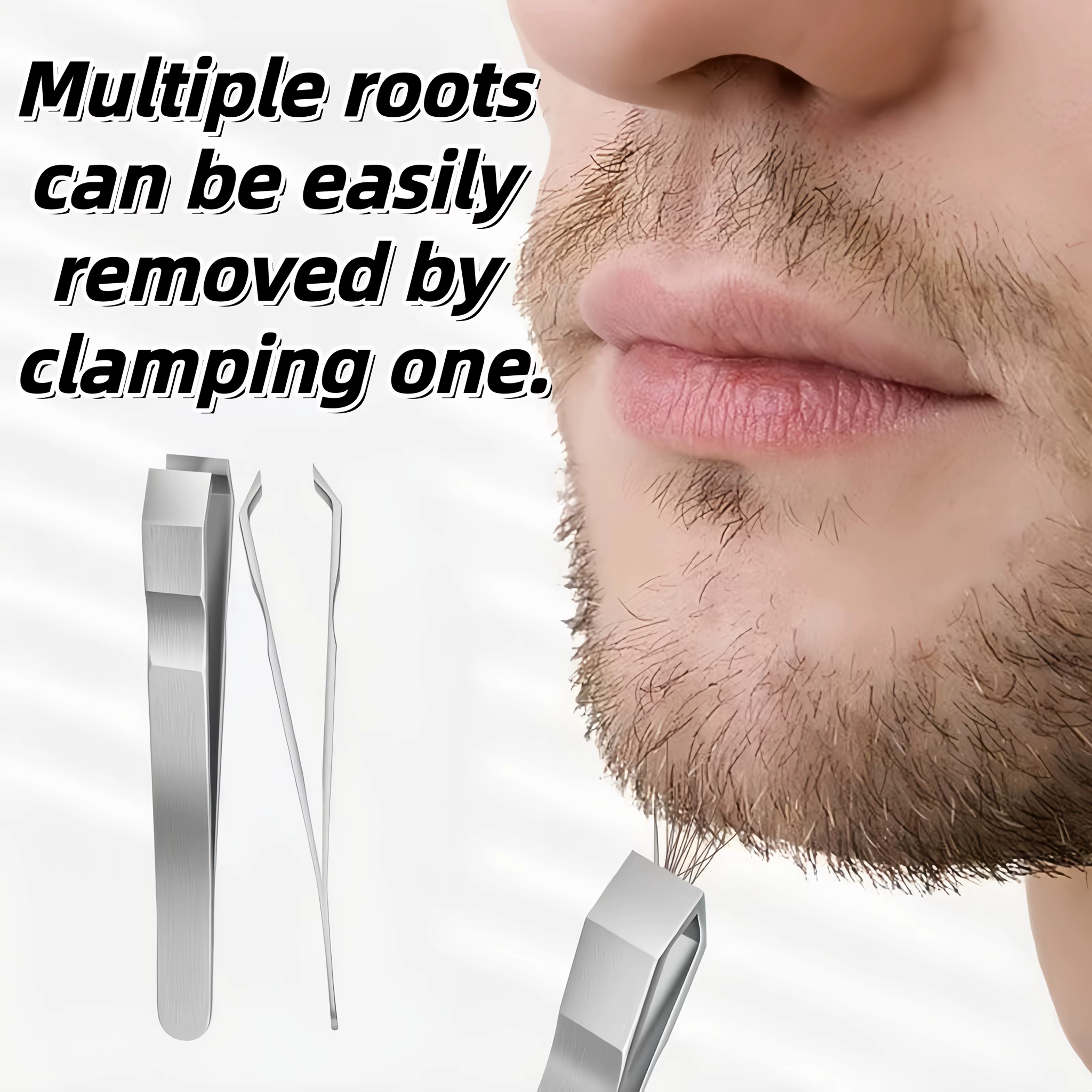 Pincettes tondeuse à barbe et moustache en acier inoxydable