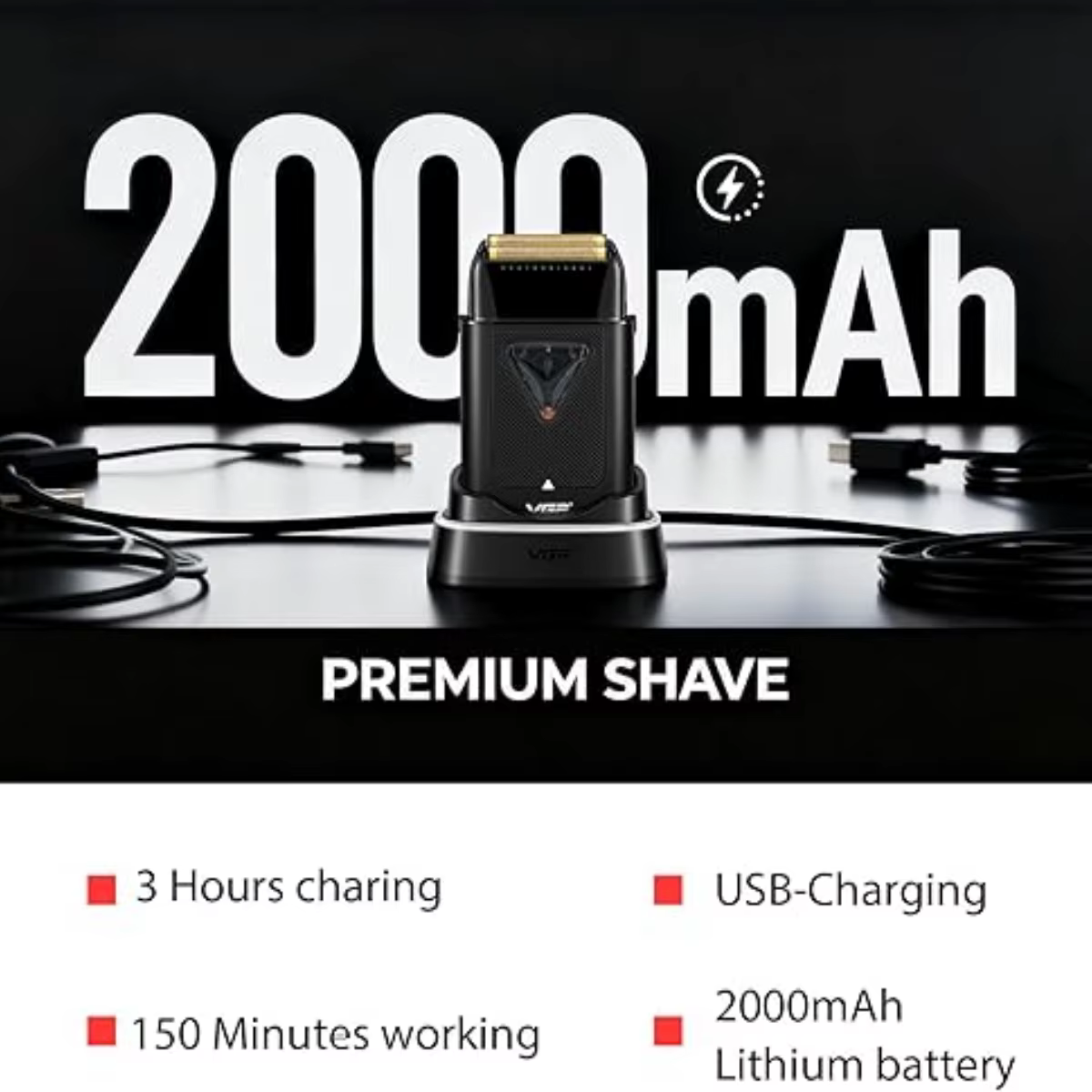 VGR rasoir électrique homme puissant