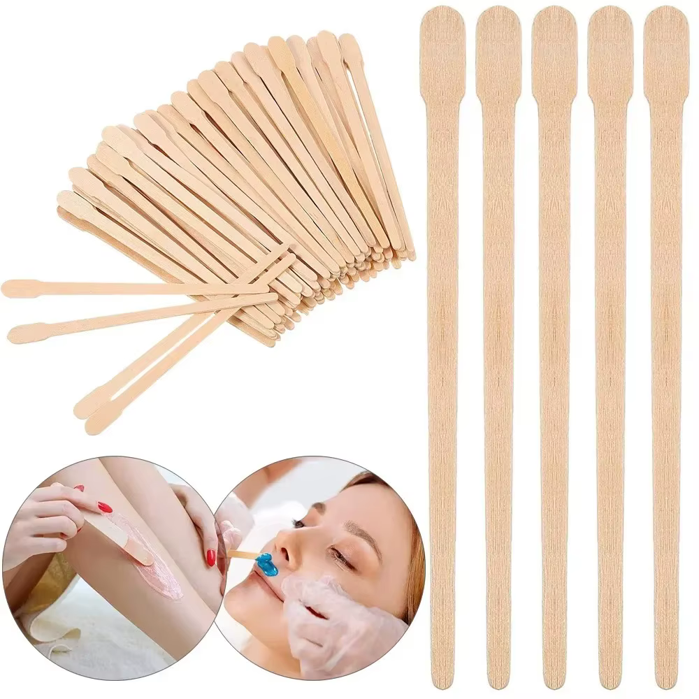 100 pièces femme en bois épilation bâton jetable