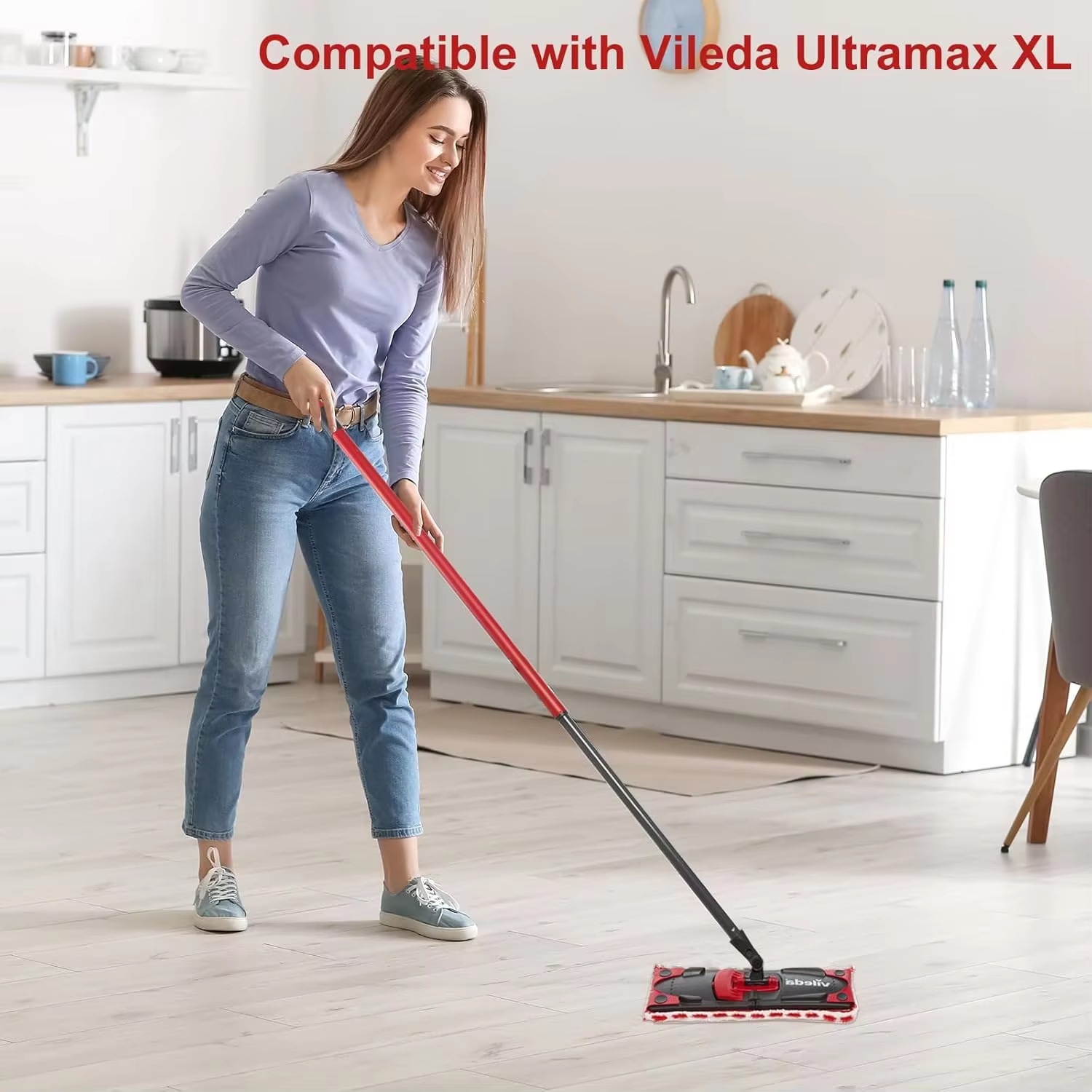 Recharges de serpillière Vileda UltraMax XL, recharges de serpillière en microfibre pour Vileda Ultramax XL, tampons de serpillière pour sols durs, pour le nettoyage des sols durs