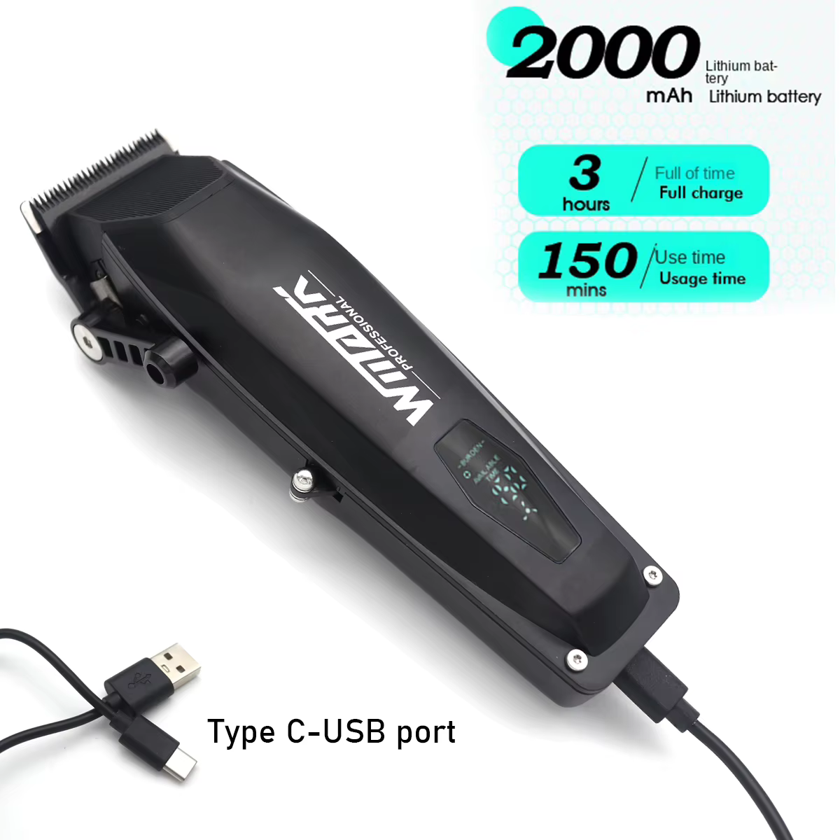 Kit de tondeuse à cheveux professionnelle pour hommes avec affichage LED lame DLC 9000 tr/min Machines de barbier Wmark ROSYOUS NG125 RS106 NG7982