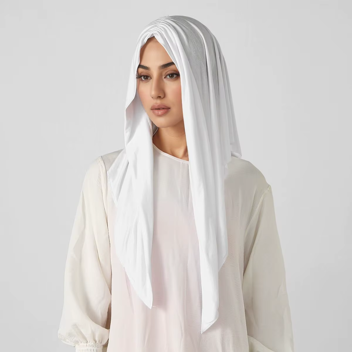 Écharpe Hijab Triangle en Jersey pour Femmes Musulmanes, Châles de Sauna, Enveloppes Solides, Foulards de Document, Turban Islamique, Bande, Tête Ronde, Nouveau