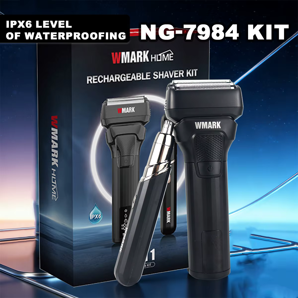Tondeuse à barbe professionnelle WMARK NG-7984KIT pour hommes