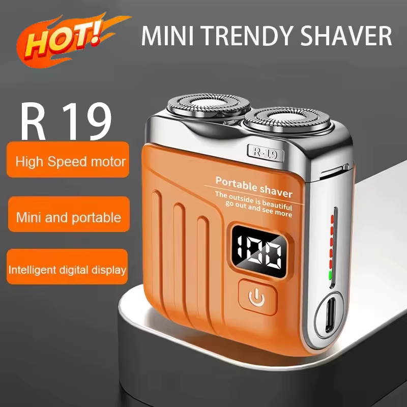 Nouveau rasoir électrique intelligent mini à double lame avec écran numérique
