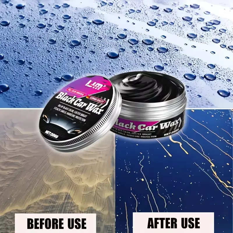 Cire spéciale noire pour voiture - Placage et polissage cristallin, éclaircissement et réparation de la surface de peinture automobile - Cire solide anti-rayures pour voiture