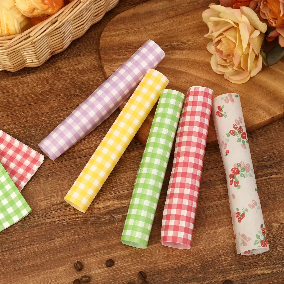 Papier d'emballage résistant à l'huile pour pain, Sandwich, hamburger, frites, papier ciré de qualité alimentaire, outils de cuisson, Gadgets de cuisine pour cadeau de fête, 50 pièces