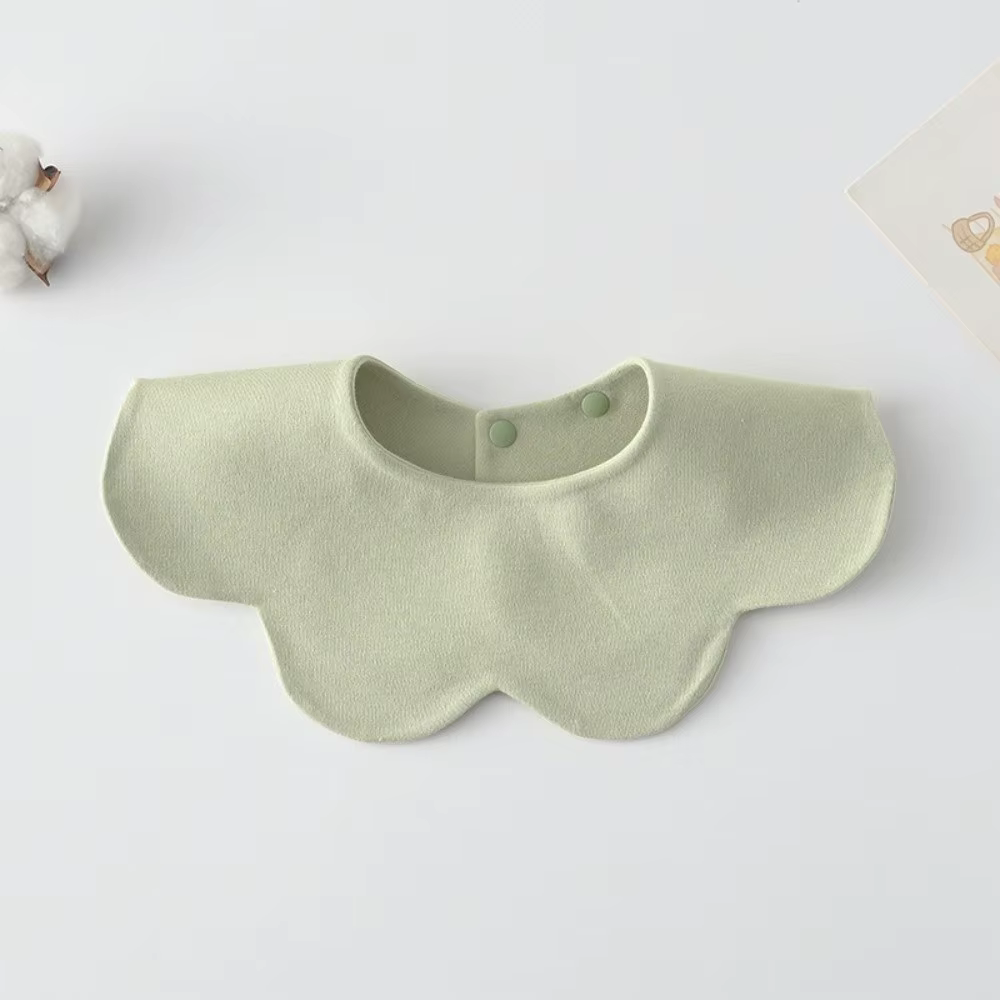Bavoir bébé uni double face, confortable à porter, motif pétale, en coton doux, pour la bave et les éructations