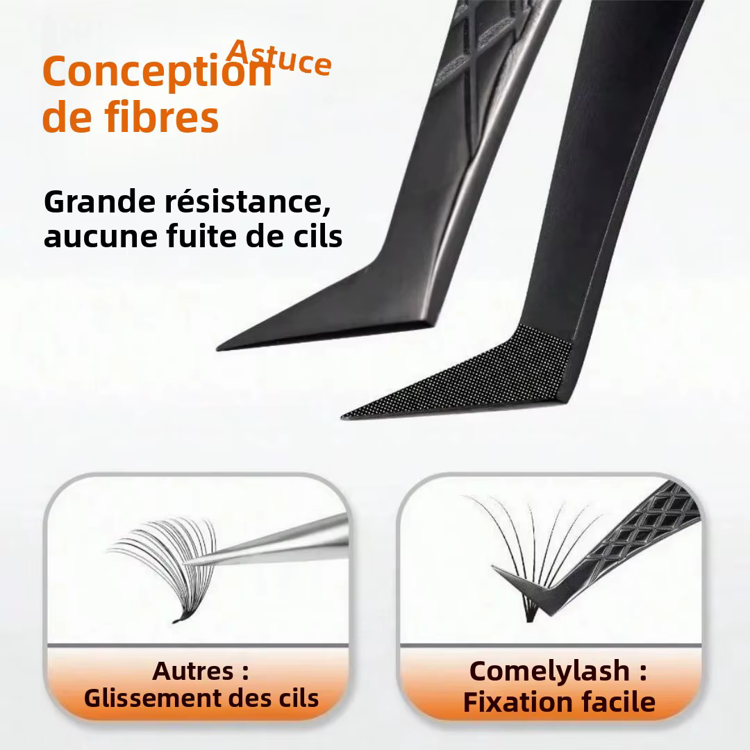 3 pièces ensemble pince à cils professionnelle titane tête incurvée faux